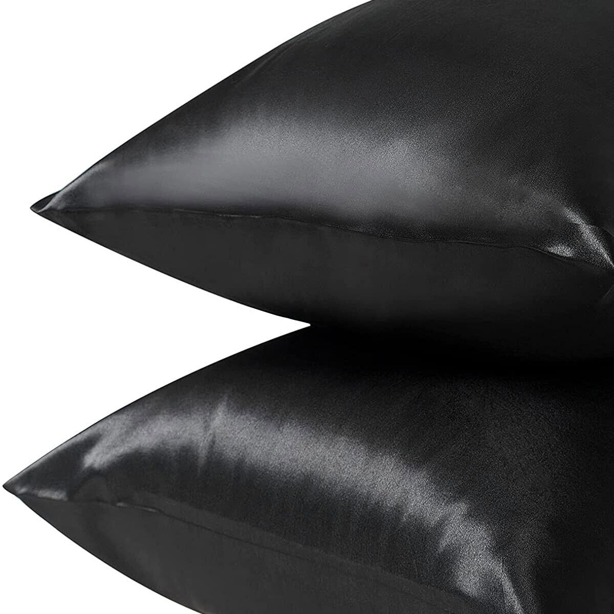 Pair of Standard Satin Silk Pillowcases with Envelope Closure 51 × 76 cm Navy — image 4