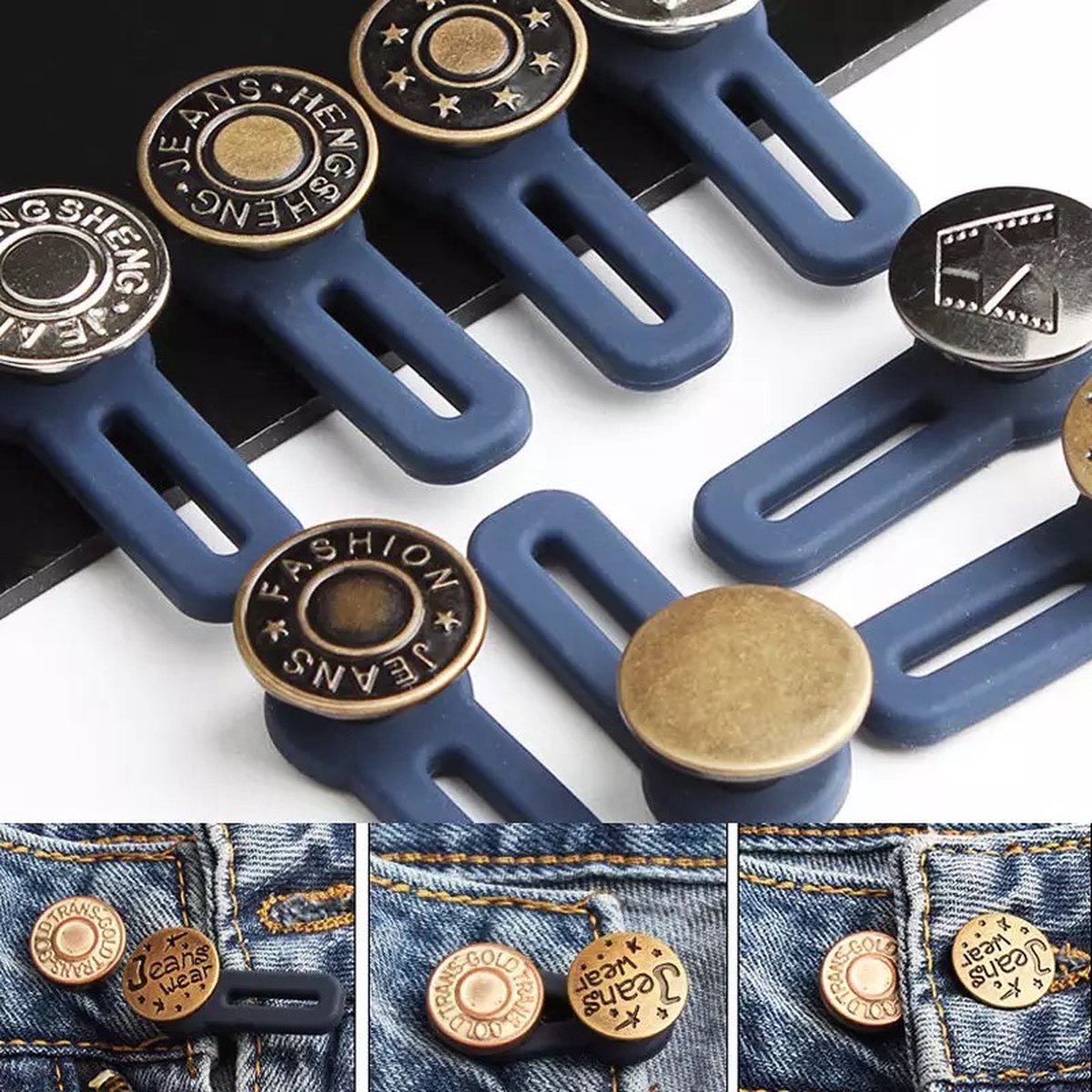 Trouser Extender Button Extension - Buttonhole Extender - Button Extender - Fashion Jeans — image 2