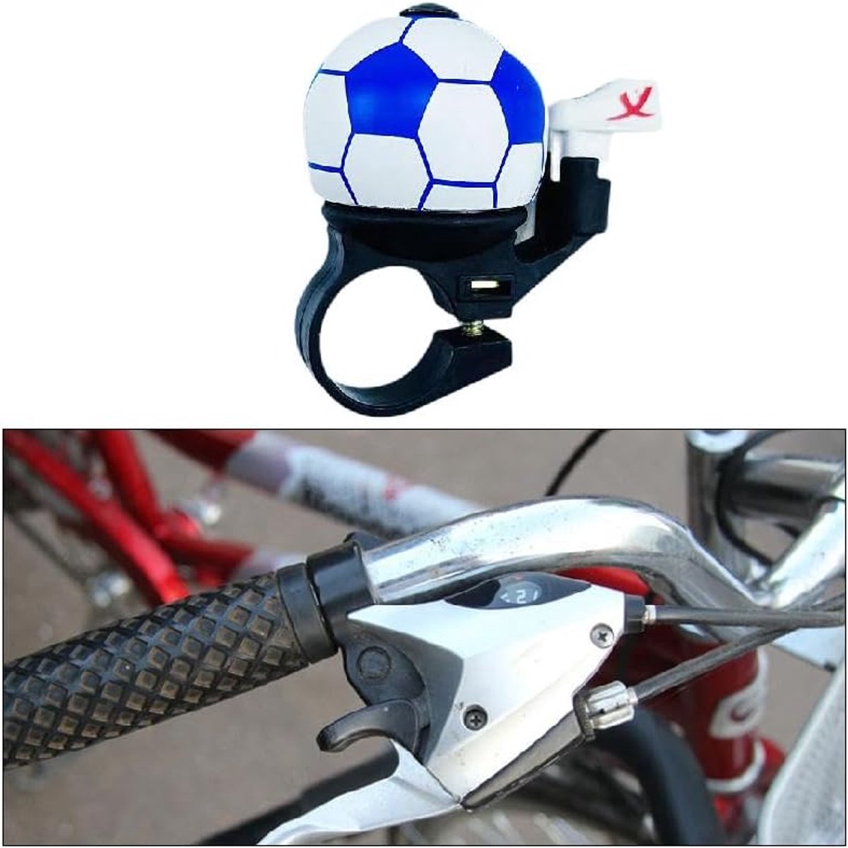 Bicycle bell - Blue Football bicycle bell - Bicycle horn - Children's bicycle bell - Bicycle horn - Blue — image 4