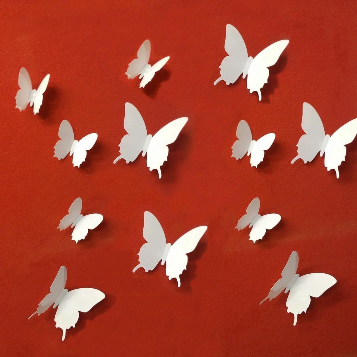 3D Wall Decoration Butterflies 12 Pieces | Wall Butterflies | Butterfly Wall Stickers | Solid Wall Stickers | White — image 2