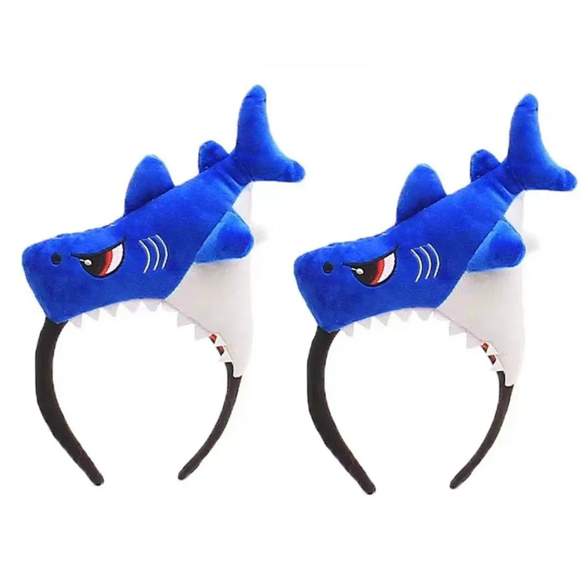 2pcs Blue Shark Cartoon Hairbands Face Washing Headband for Hair Accessories — image 2