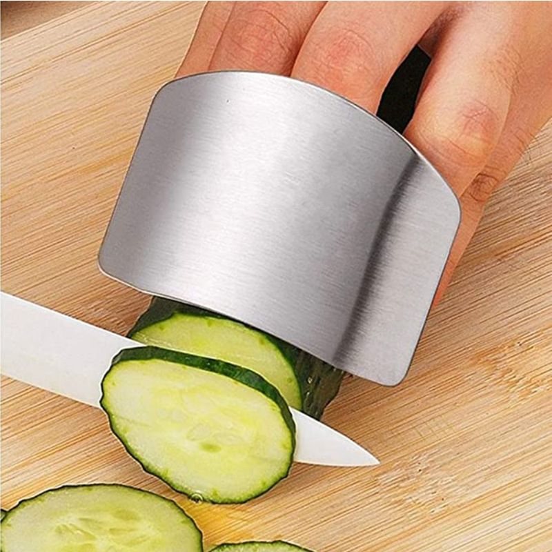 2 PCs Finger Guard For Cutting Kitchen Tool Finger Guard Stainless Steel Finger Protector Avoid Hurting When Slicing and Dicing โ image 2