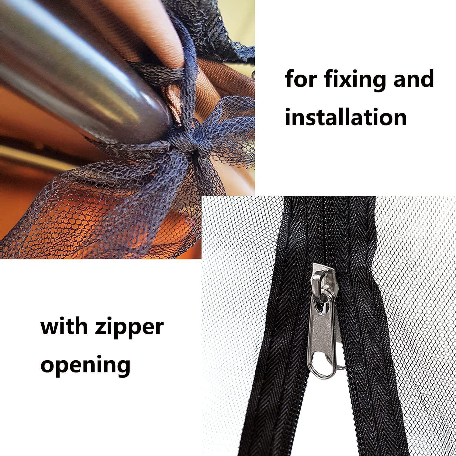 Swing Mosquito Netting, Mosquito Mesh Screen, Outdoor Rectangle with Zipper Opening and roof Waterproof Tent(155*125*200cm) โ image 4