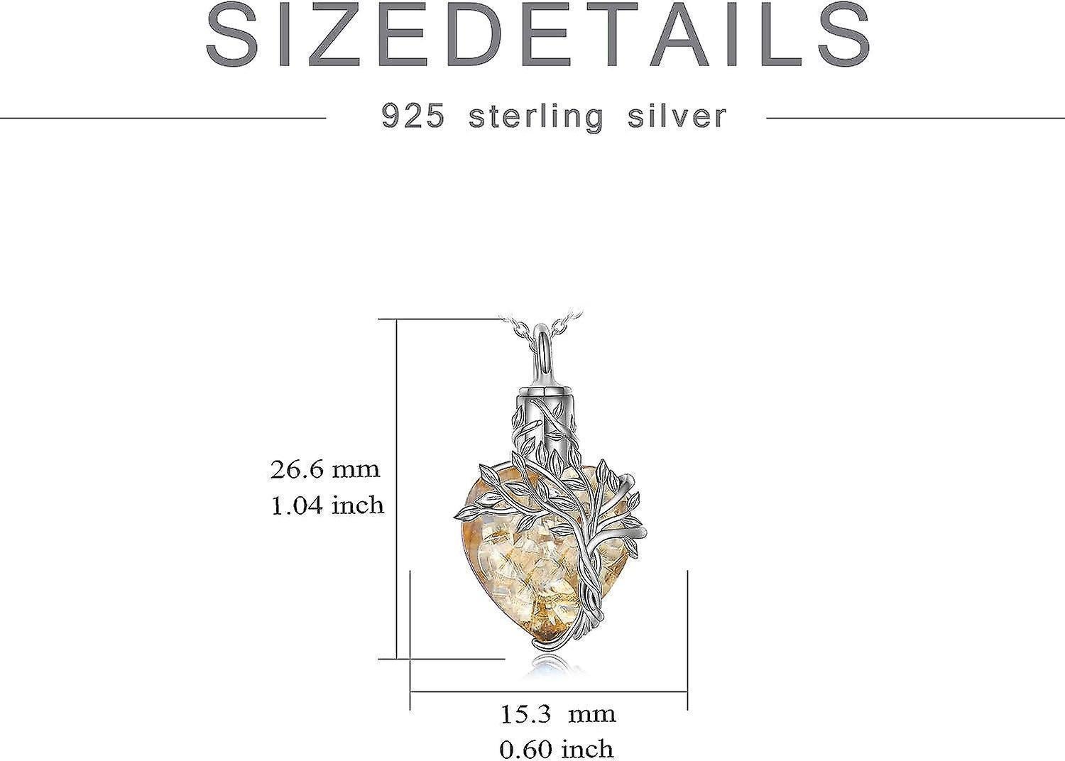 Heart Tree Of Life Urn Necklace For Ashes Sterling Silver Cremation Jewelry With Crystal W/funnel Filler Memorial Jewelry Gifts For Women Girls — image 4