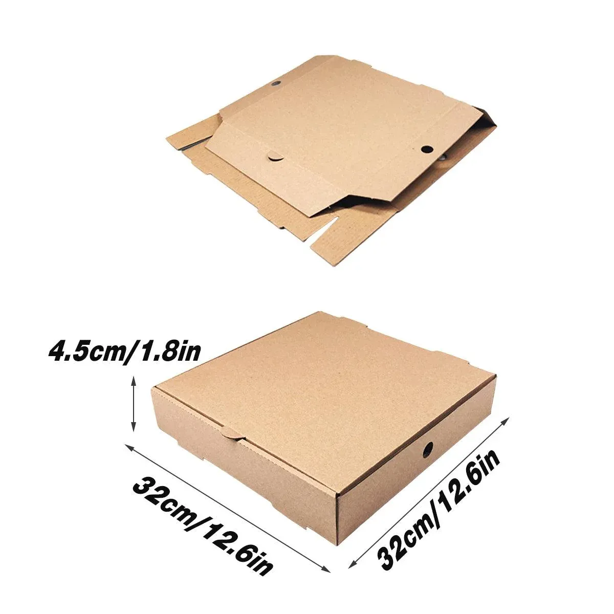 50pcs 12 Inch Pizza Boxes Disposable Cardboard Takeaway Packaging Storage Boxes — image 3