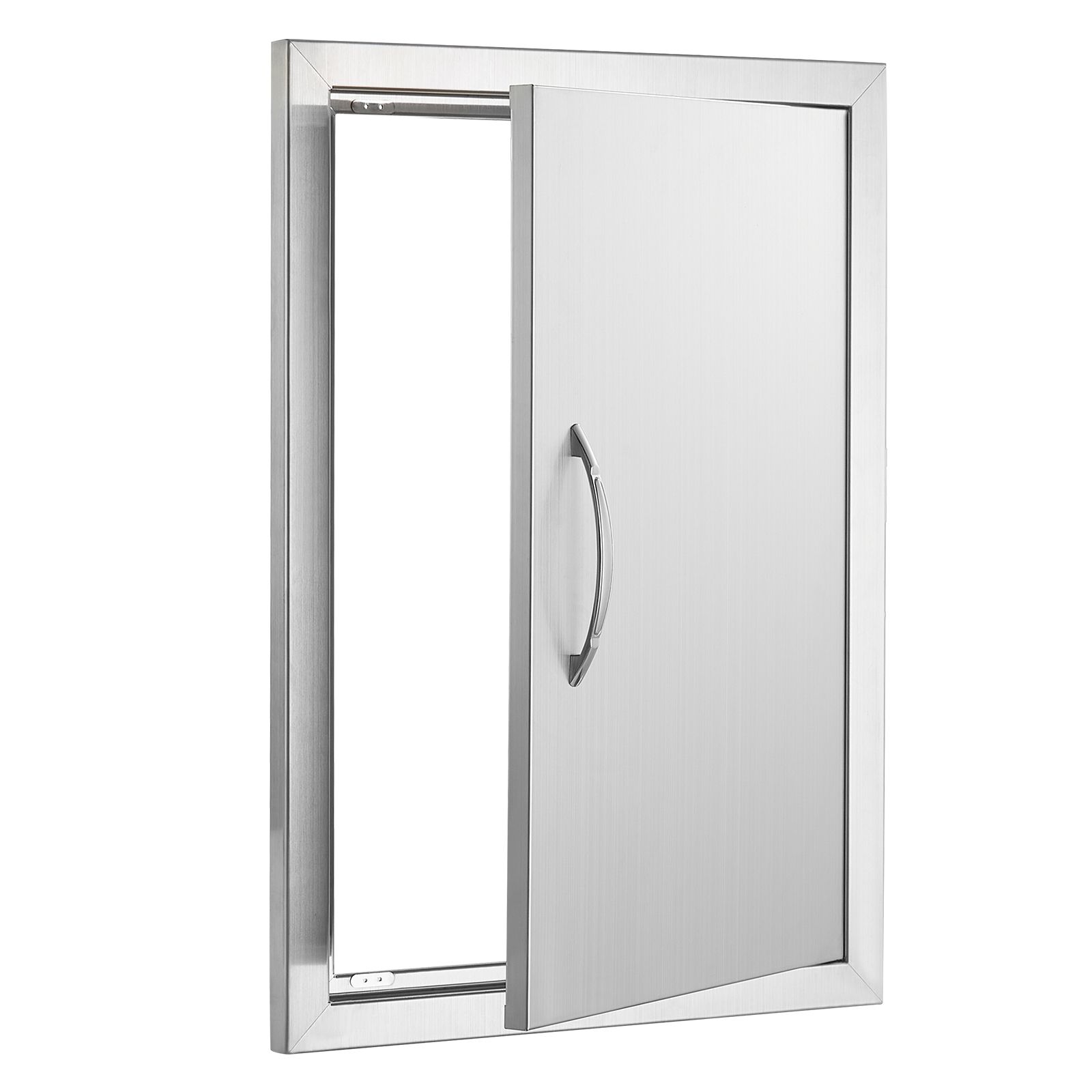 BBQ Access Door, 432 × 610 mm Single Outdoor Kitchen Door, Stainless Steel Flush Mount Door, Wall Vertical Door with Handle, for BBQ Island, Grilling Station