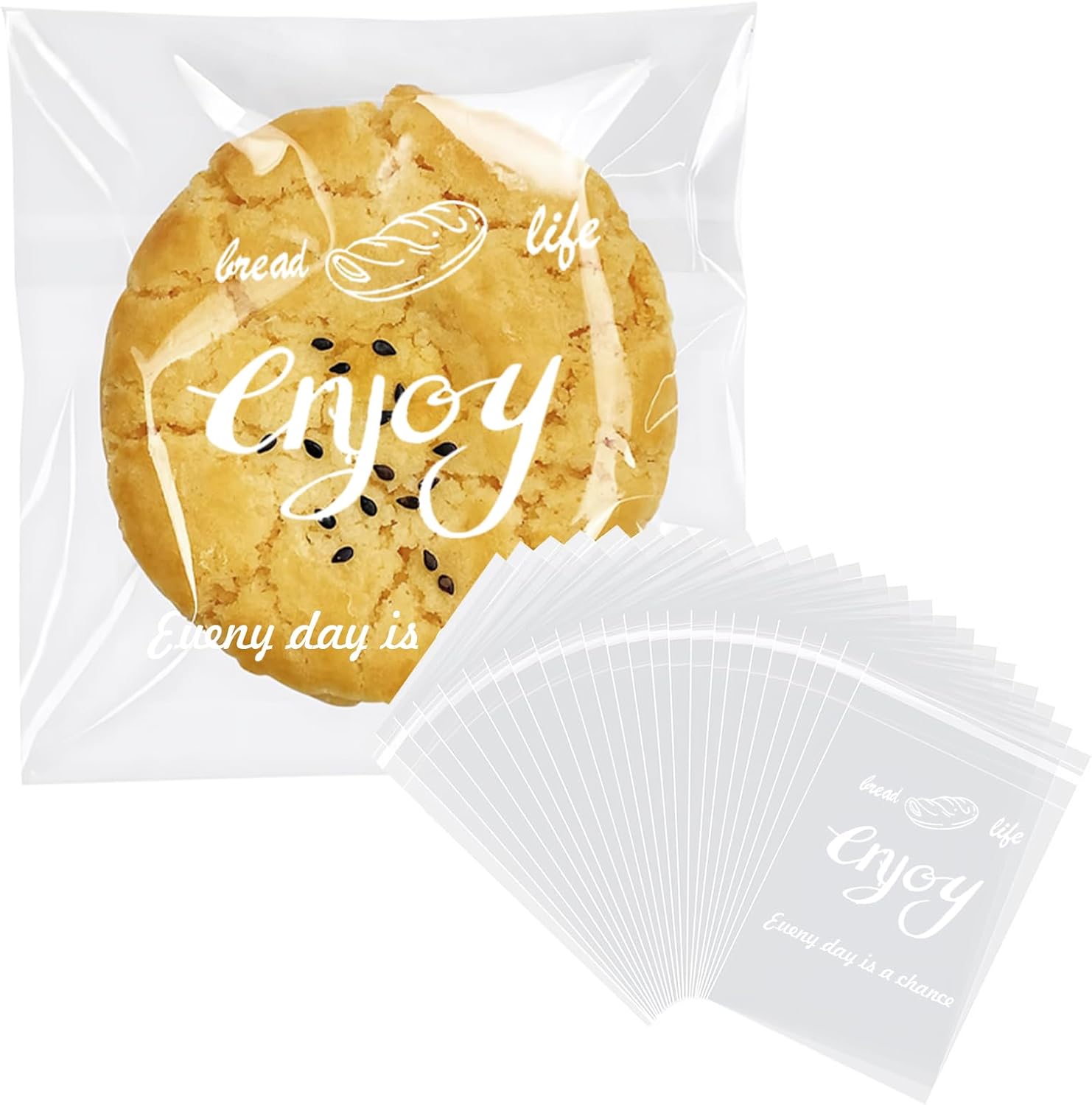 Clear Self Sealing Cellophane Bags, 5x7 Inch Cookie Treat Bags, 200 Pcs Resealable Cellophane Bag for Packaging Cookies, Gifts, Products, Pastry, Candy