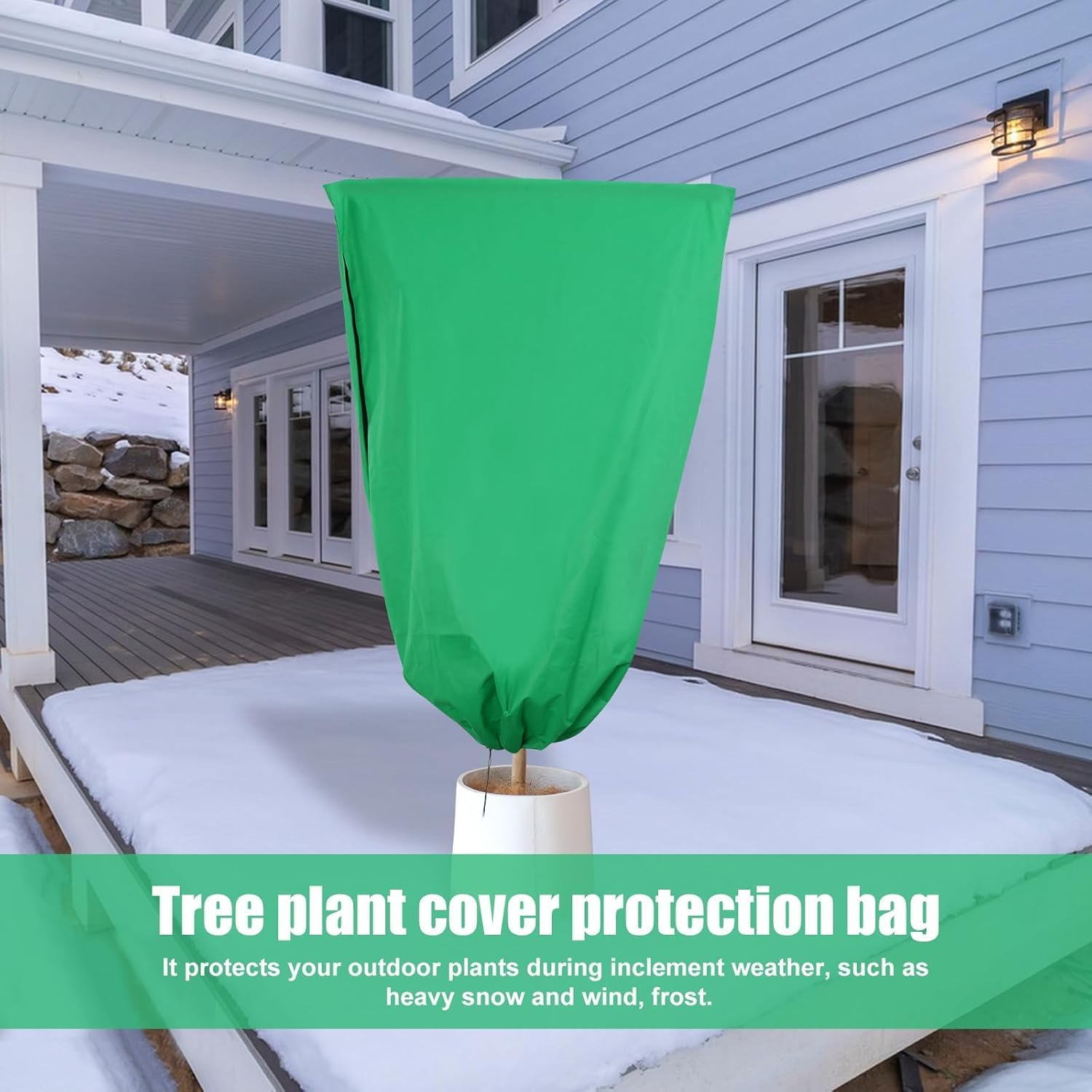 Winter Plant Frost Protection Covers 120x180cm Green 2 Pack Durable Garden Tree Shrub Cold Weather Shield — image 4