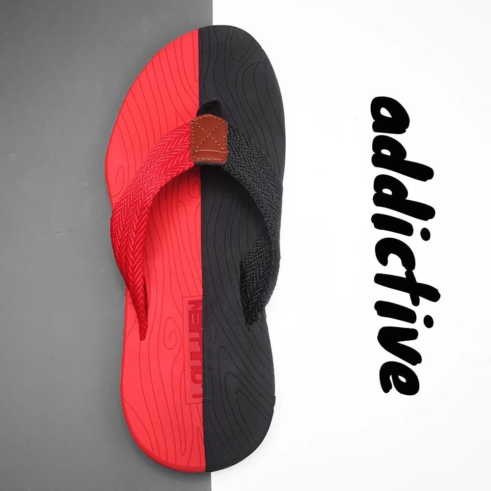 Men's Outdoor Non-Slip Flip Flops, 6 Colors EVA Lightweight Thick-Sole Beach Sandals for Casual & Sports(red and black-40)