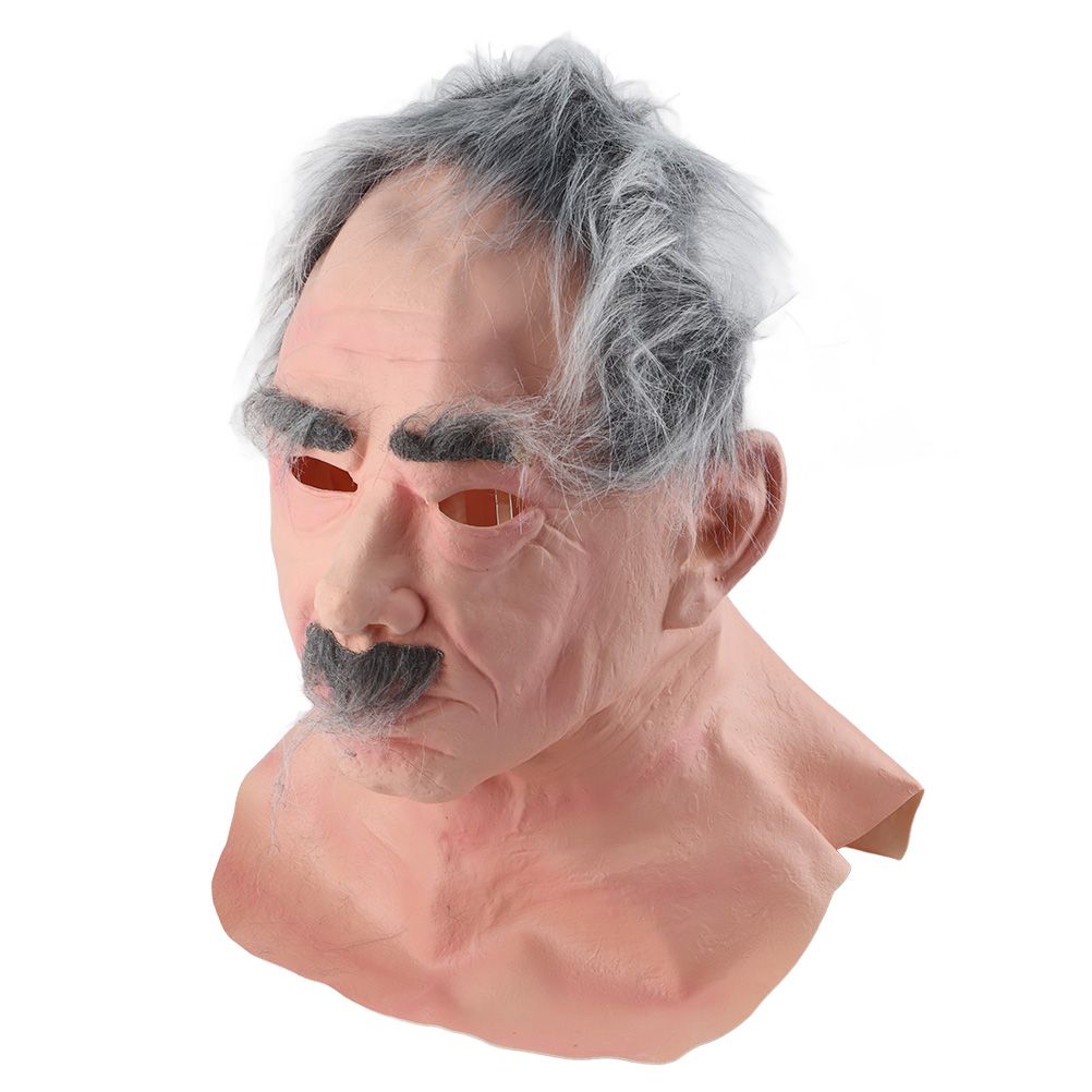 Halloween Latex Old Man Face Cover Elder Old Man Headgear for Masquerade Halloween Headgear Prop — image 5