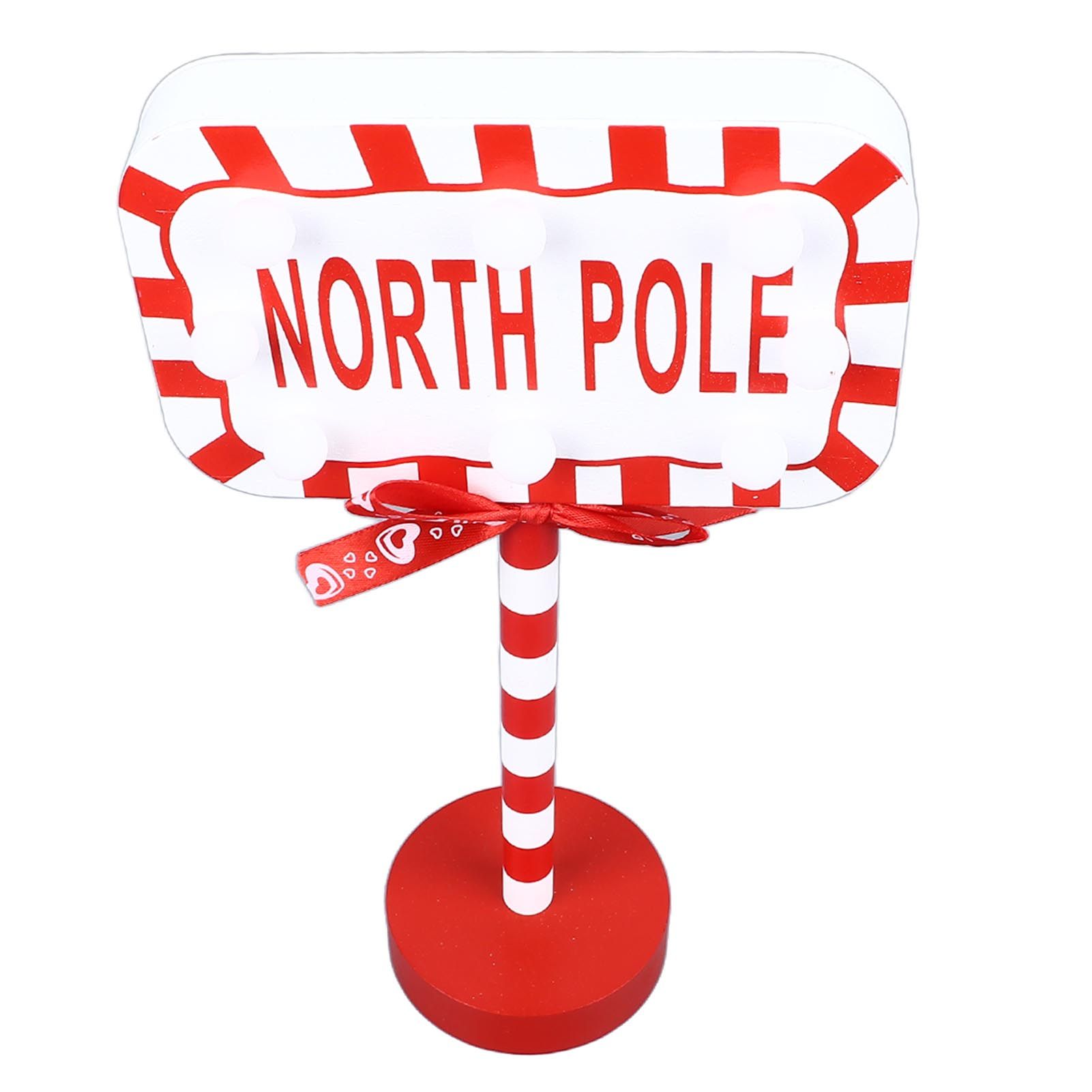 Christmas Stop Here Decor Metal Solid Wood LED Delicate Santa Stop Here Tree Topper for Christmas Party Rectangle 15.8x8x28.5cm โ image 6