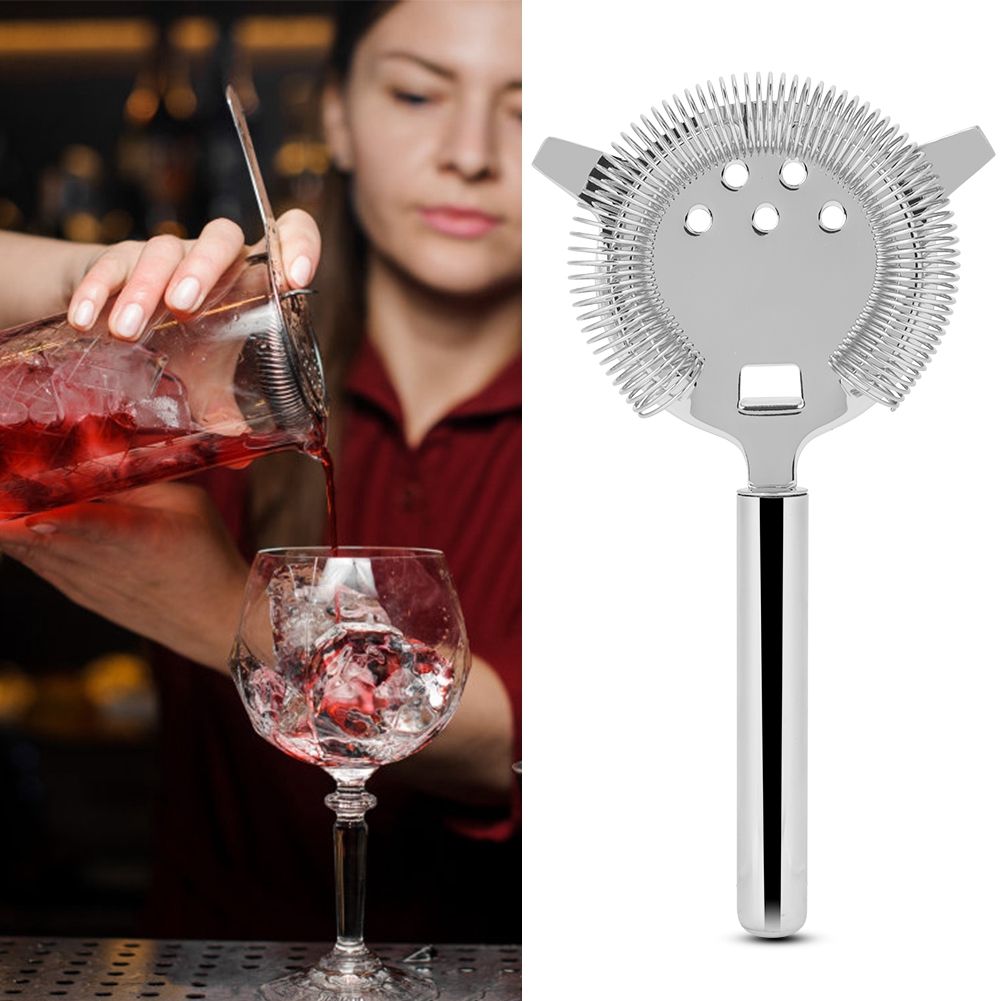 Stainless Steel Cocktail Strainer Shake Drinks Ice Mixed Filter for Bar Club Party (Silver) โ image 3