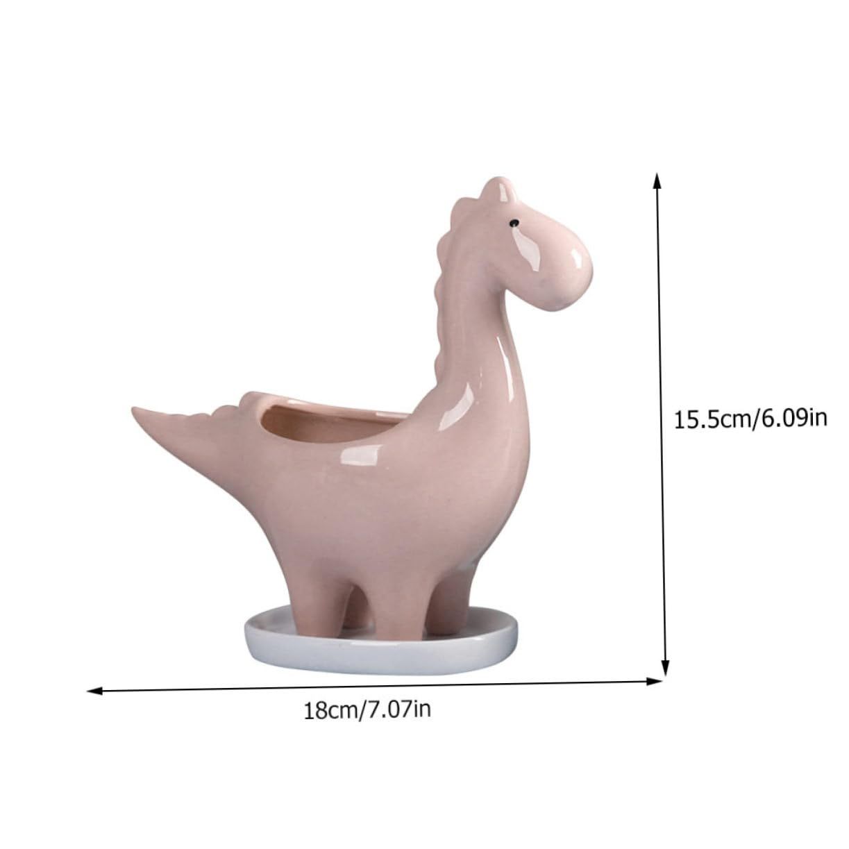 1pc Pot Home Ceramic Decor Dining Table Decor Mini Vase Cactus Bonsai Pot Pottery Flower Pot Dinosaur Planters Pots Animal Garden β image 2