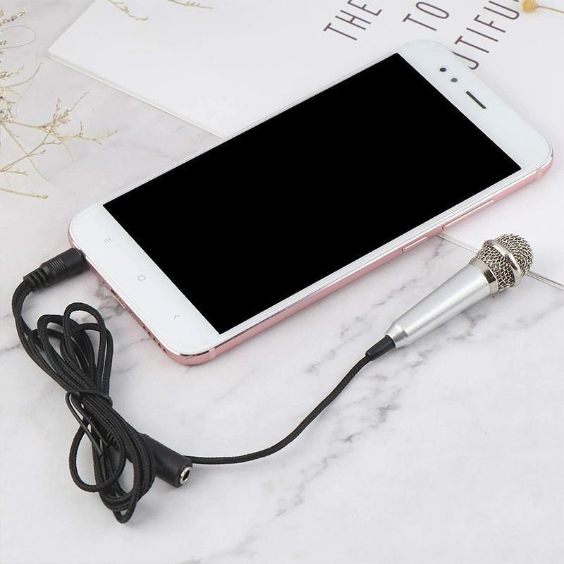 Mini Microphone Portable Vocal Instrument Mic for Mobile Phone Laptop Notebook - Silver โ image 4