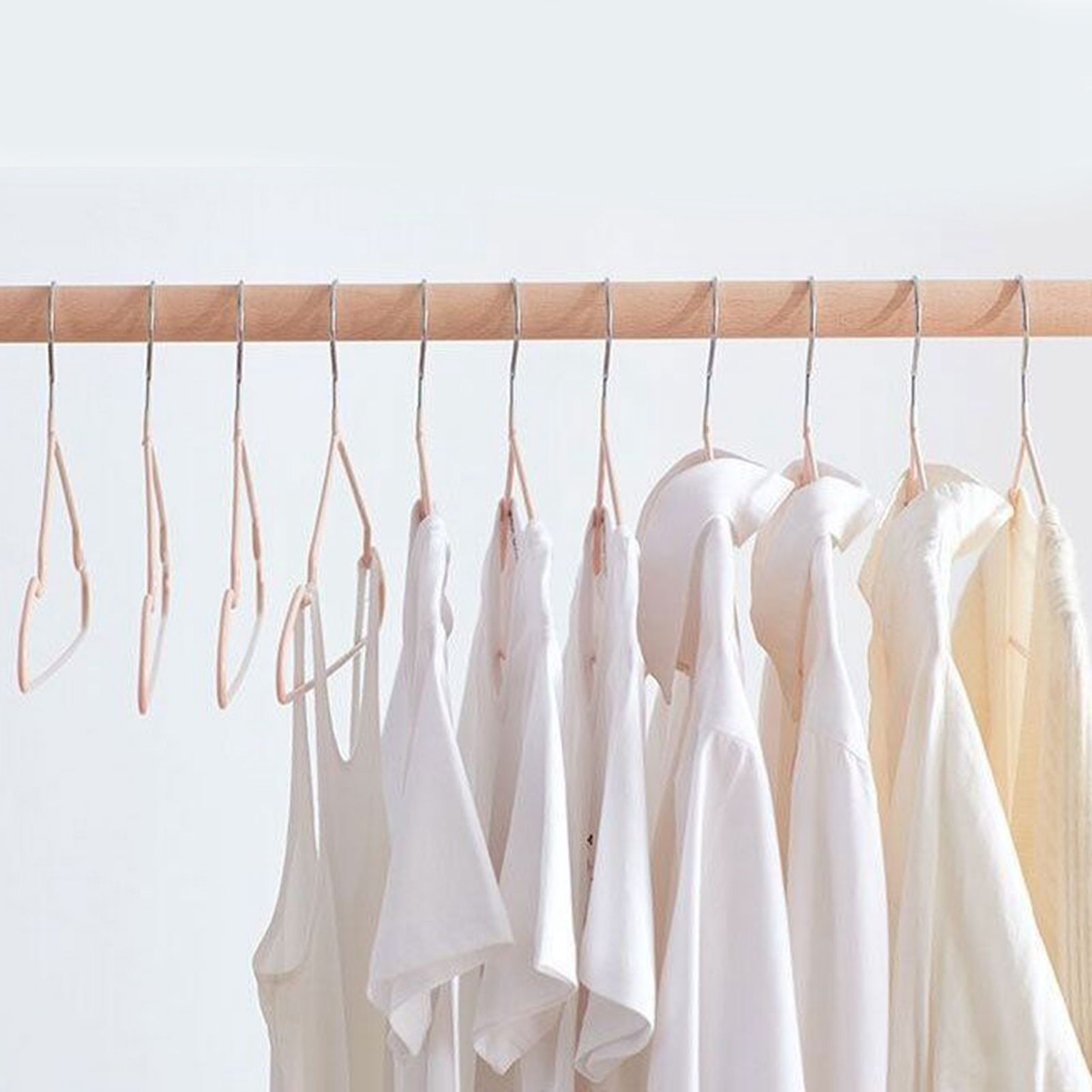 10PCS 40cm Clothing Hanger Coat Hanger Clothes Drying Rack Stainless Steel Laundry RackPink — image 3