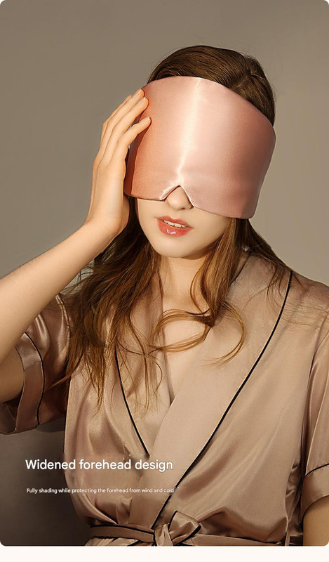 Champagne Luxury 19 Momme Mulberry Silk Sleep Mask - Total Blackout Comfort, Wide Design & Adjustable Strap — image 3