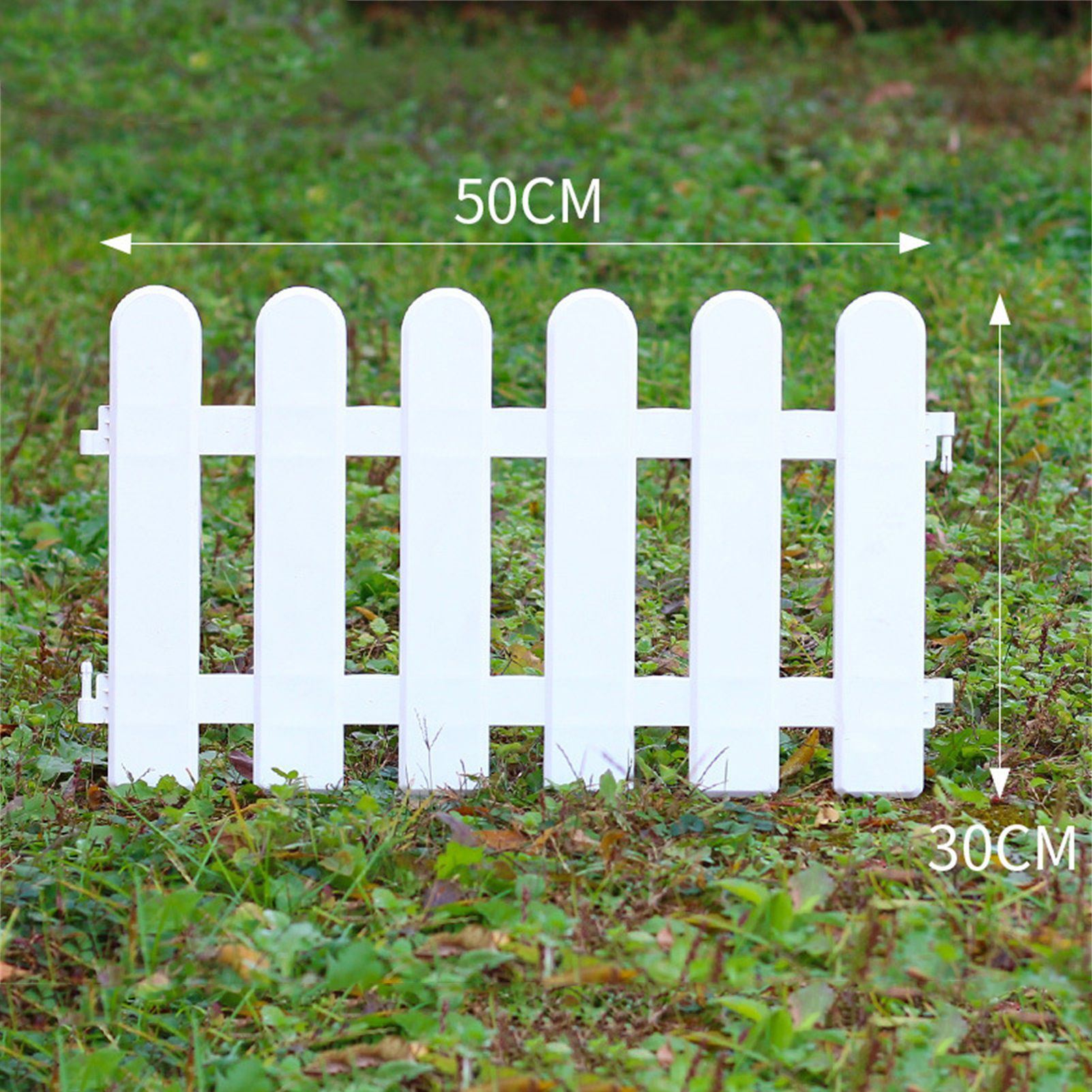 White Edgings Garden Picket Fence Ornamental Grass Lawn Flowerbeds Plant Borders for Indoor and Outdoor Villas 50×30cm / 19.7x11.8in — image 5