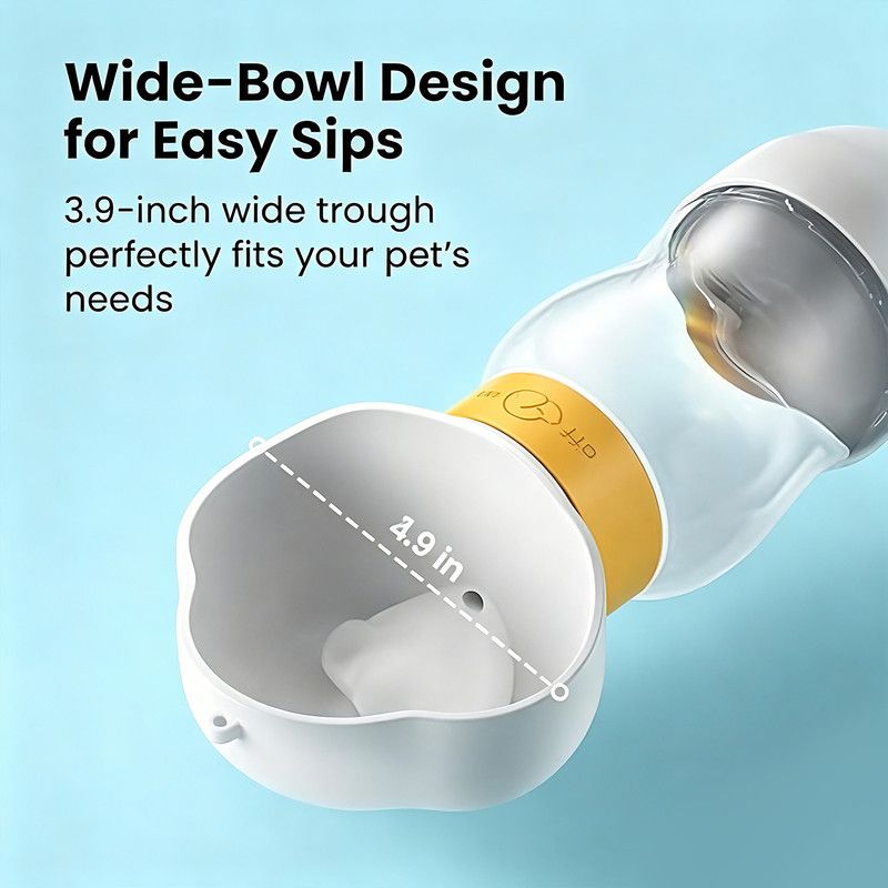 600ml Portable Pet Outdoor Water Cup, Leak-Proof Travel Water Dispenser - Yellow — image 3