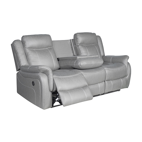 3-2-1 Seater Finest Grey Fabric Recliner Sofa Sturdy Construction Metal Mechanism — image 4