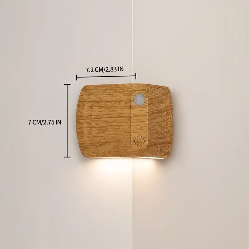 1pcs Magnetic induction corner night light, made of ABS and PVC for lightweight durability, three adjustable color temperatures, 120° motion sensing, USB-C — image 6