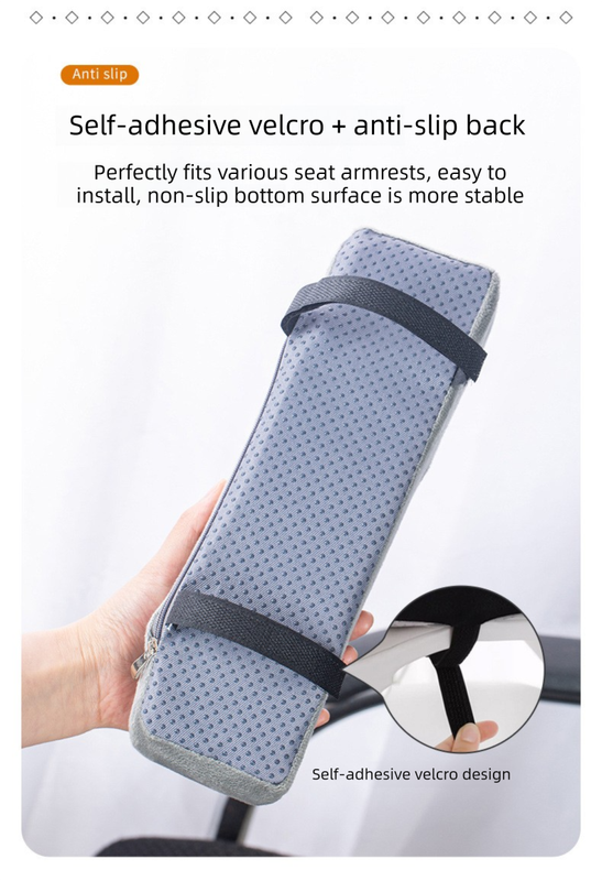 A pair of Ergonomic Chair Armrest Pads High Density Foam Elbow Support Cushion Pink Curved Design for Office & Gaming Chairs Relief Pressure Non-Slip Cover — image 6