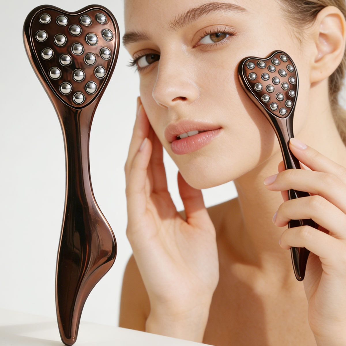 304 Stainless Steel Heart Shaped Roller Ball Massager: Face Lifting and Eye Soothing, Body Scraping and Relaxation, Lightweight and Portable, One Tool for โ image 4