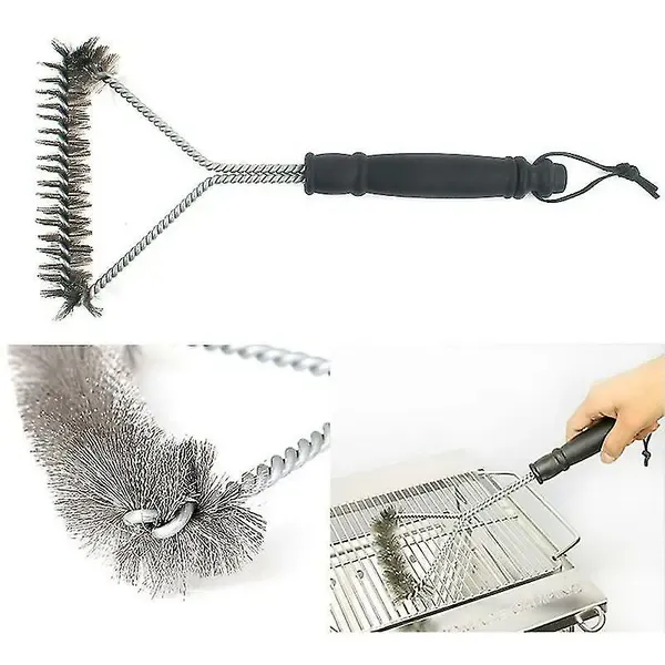 Stainless Steel BBQ Grill Cleaning Brush with Ergonomic Handle for Outdoor Grills, Smokers, Grates and Everyday Maintenance, 30 × 17 cm — image 2