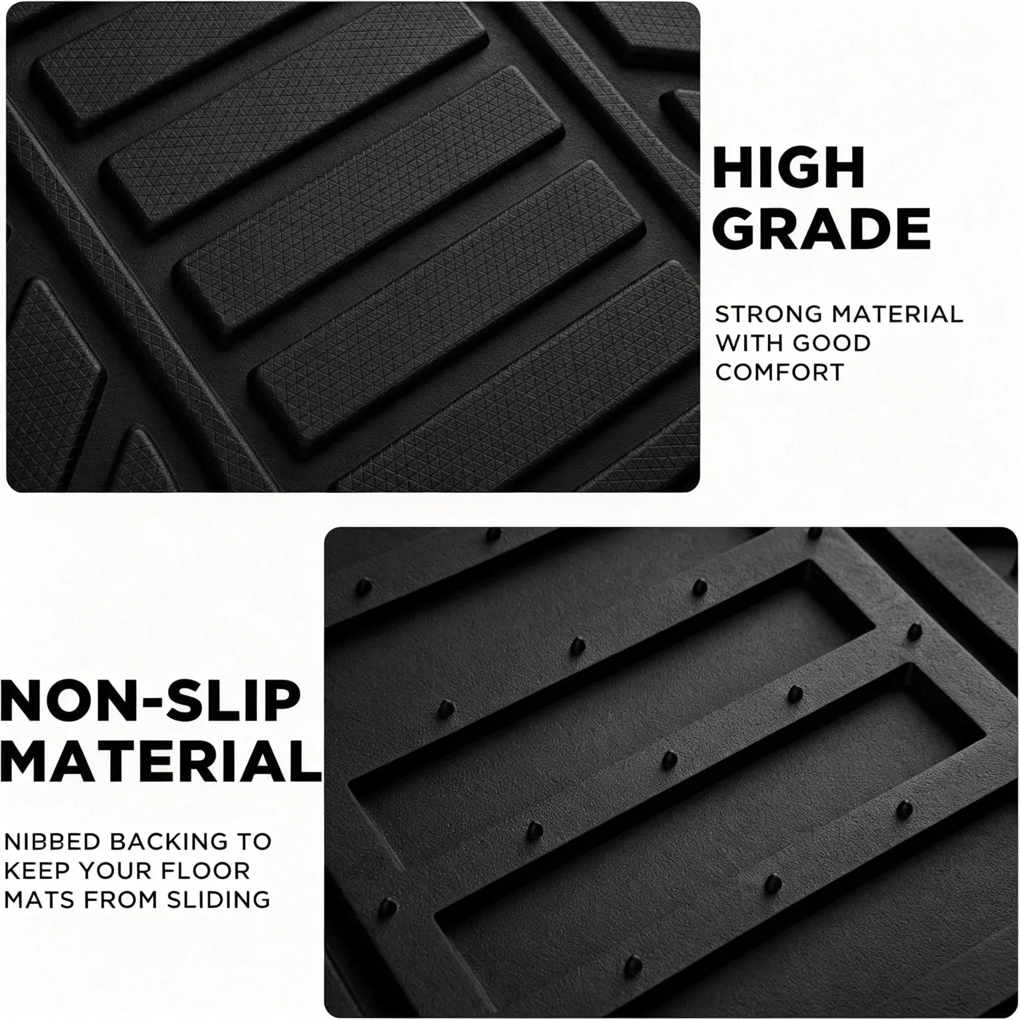 Heavy-Duty Rubber Floor Mats, Aluminum Film Car Mats Set, Front and Rear Car Mats with Anti-Slip Backing, All-Weather Protection, Red โ image 5