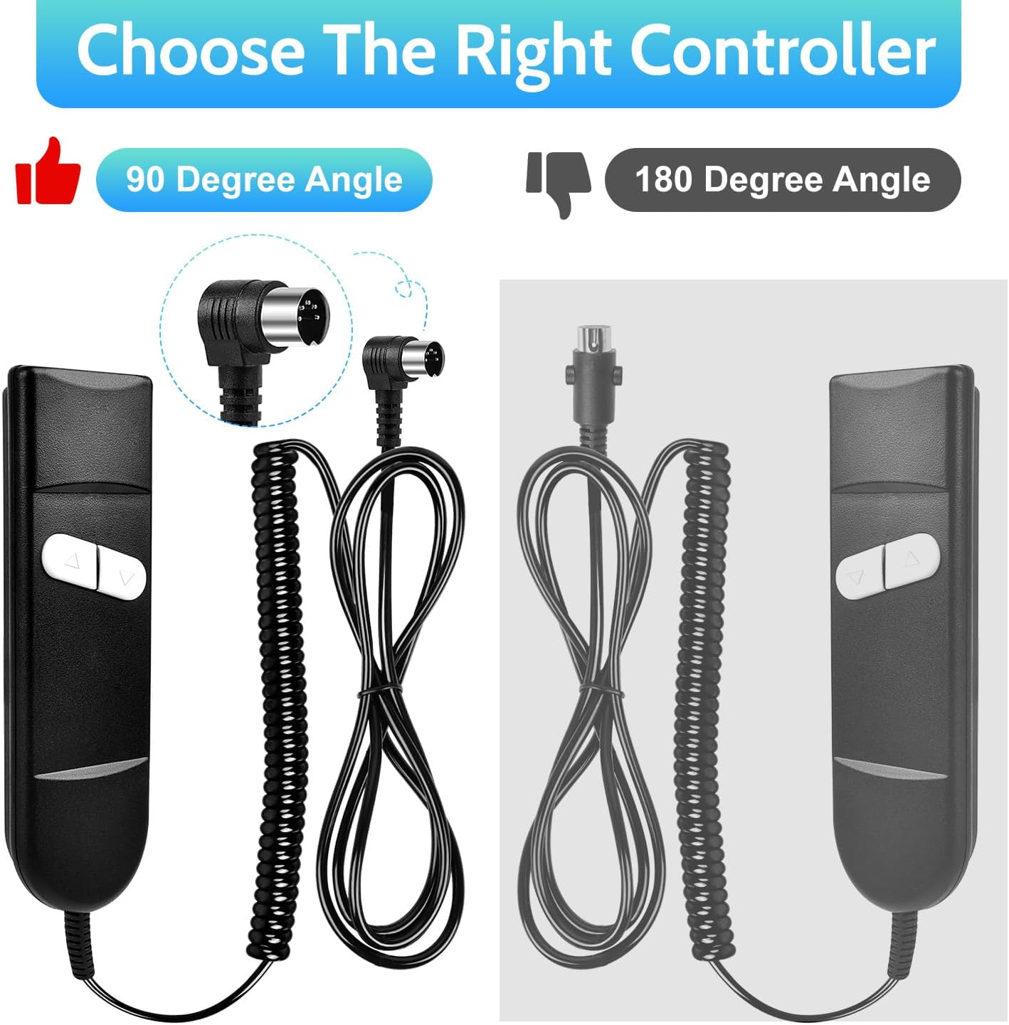 Recliner Remote Lift Chair Remote Replacement 2 Button (Up/Down) 5-Pin Hand Controller for Lazyboy, Golden Limoss OKIN — image 6