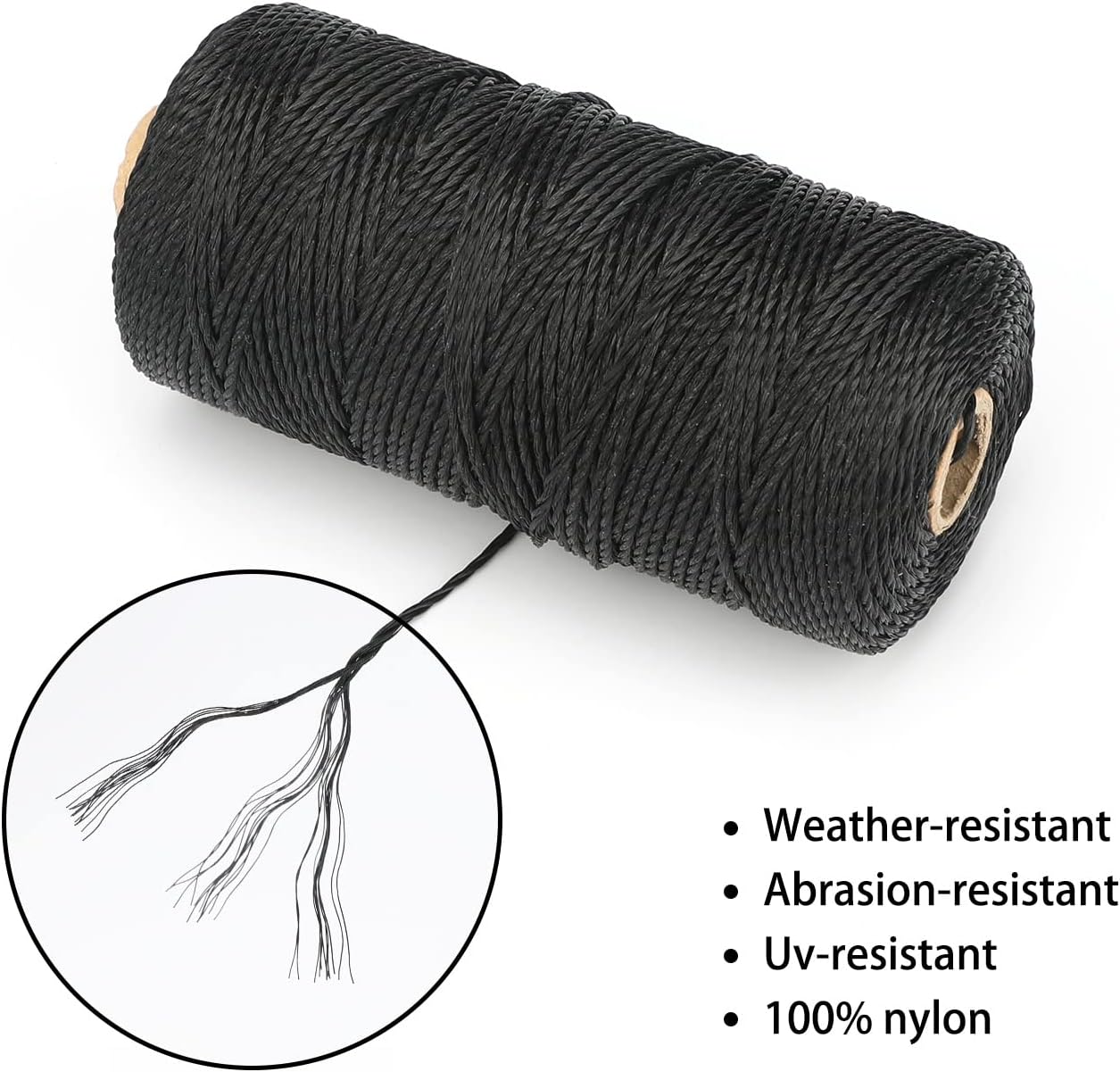 426 Feet Black Nylon Twine #36 Mason Nylon String Line, Gardening Nylon String, Durable Twisted Construction String Building Line for Climbing Plants — image 3