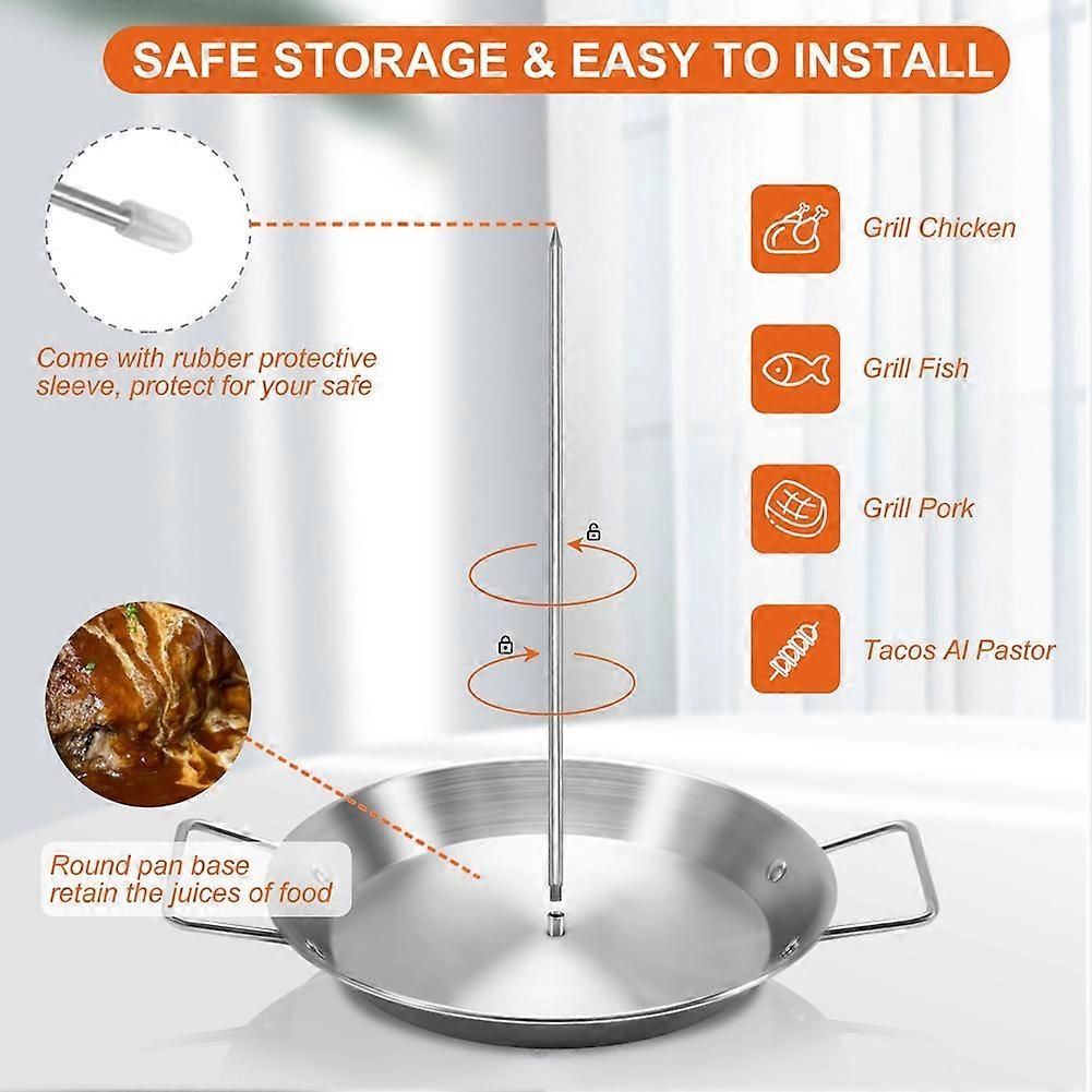 3-Skewer Vertical Barbecue Rack Stainless Steel for Al Pastor and Brazilian Grilling Silver โ image 3