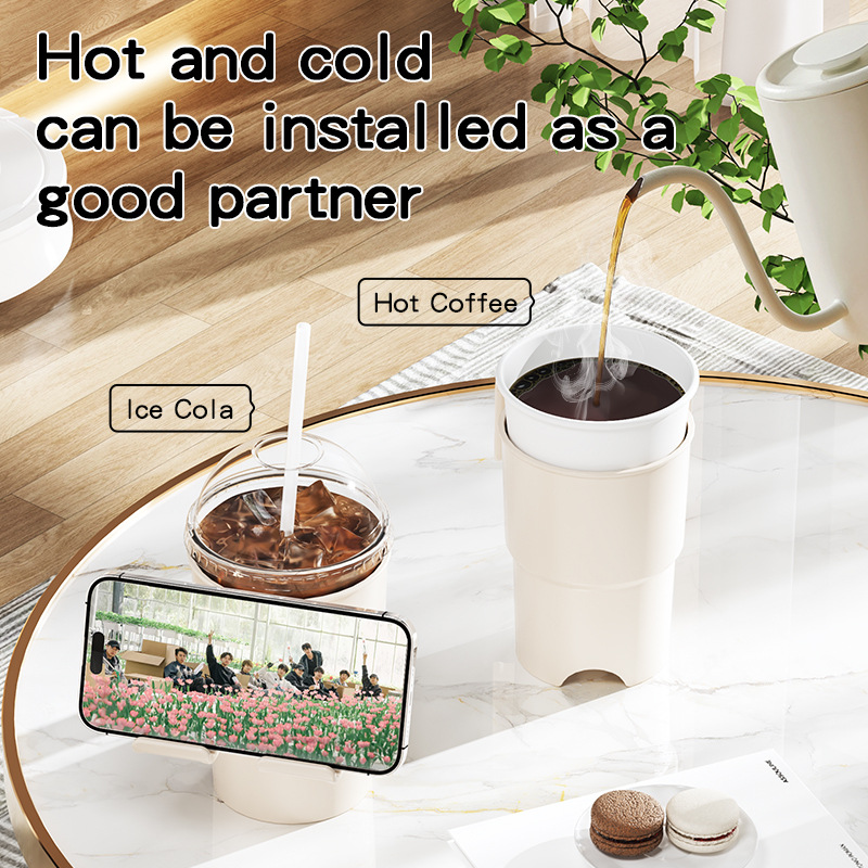 Multi-Purpose Anti-Spill Cup Holder with Suction Base & Detachable Phone Stand(black) — image 2