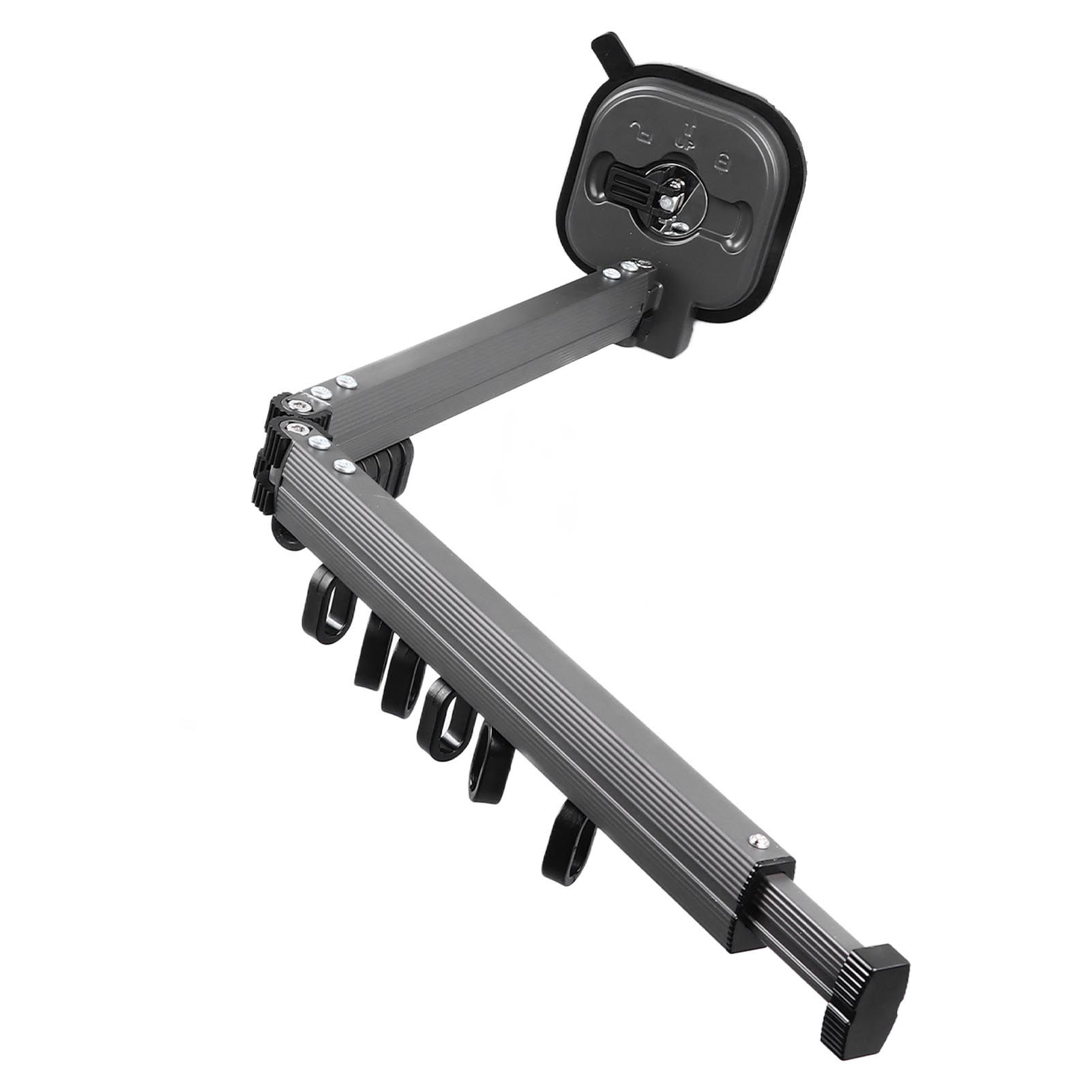 Retractable Clothes Drying Rack Wall Mount Drill Free Bifold Windproof Space Saver Suction Cup Clothes Hanger for Laundry — image 3