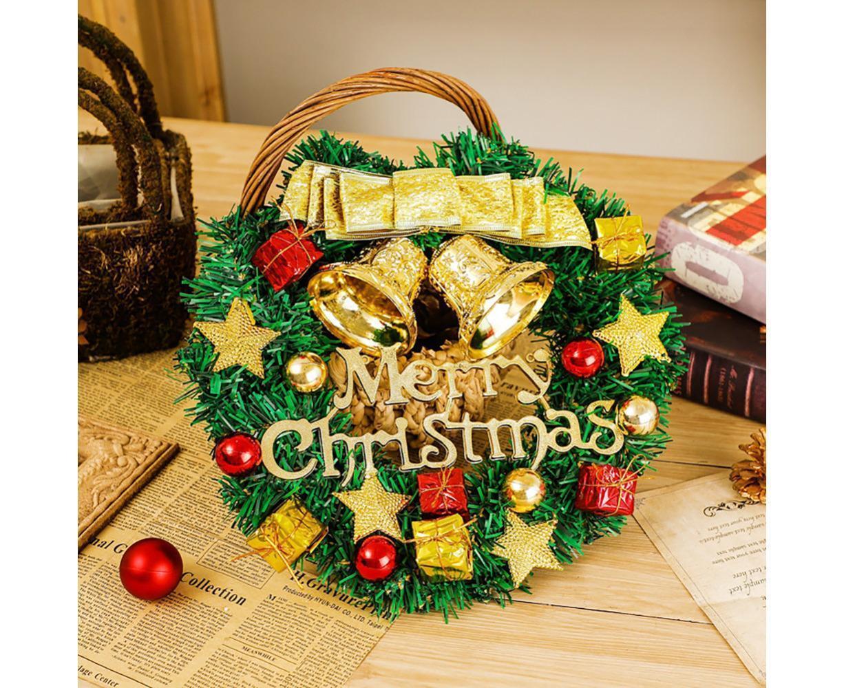 Christmas Wreath for Front Door, Pre-lit Xmas Wreath Decorated with Ball Ornaments, Pine Cones, Berries, for Wall Windows Home Outdoor Decor โ image 3