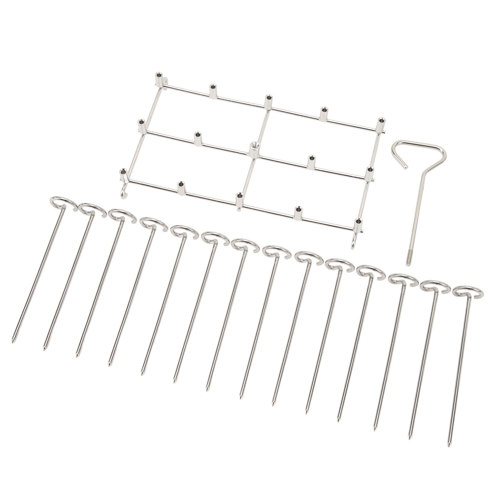 Skewer Stand Fryer Grill Rack Set Stainless Steel Vertical BBQ Grill Rack Round Rotating Fryer Stand for Ninja DZ201 Foodi 8 Quart โ image 3