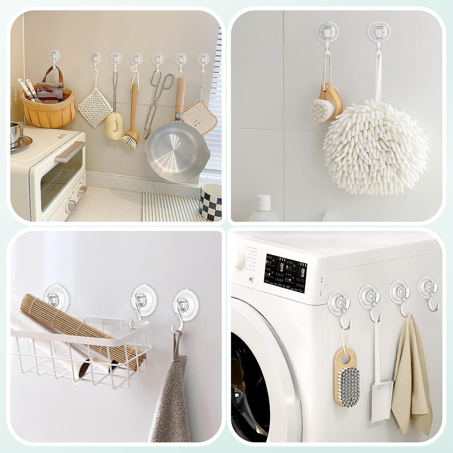 Large Suction Cup Hooks with Wipes, Heavy Duty, Removable and Reusable, Clear, 5 Pcs โ image 2