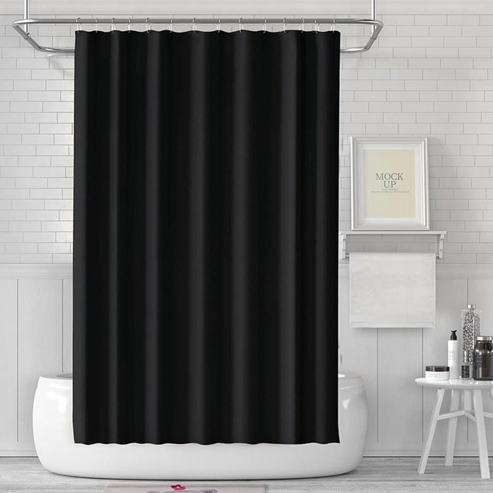 Waterproof Shower Curtain 180x180cm, quick-drying mold resistant, compatible with outdoor shower and bathroom, Black — image 6