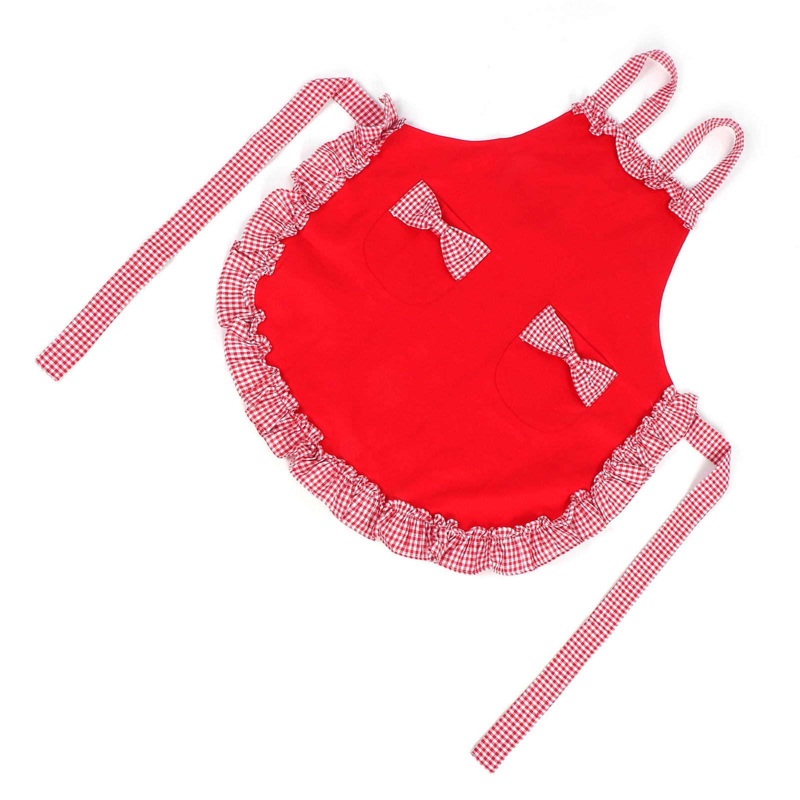 Bowknot Apron Multifunctional Cooking Oil‑Proof Waterproof Antifouling Apron for KitchenRed — image 4