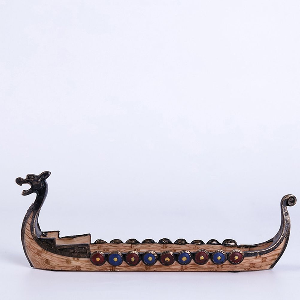 Resin Viking Ships Incense Stick Holder Retro Ships Ornament Exquisite Beautiful Home Decoration Ornaments — image 6