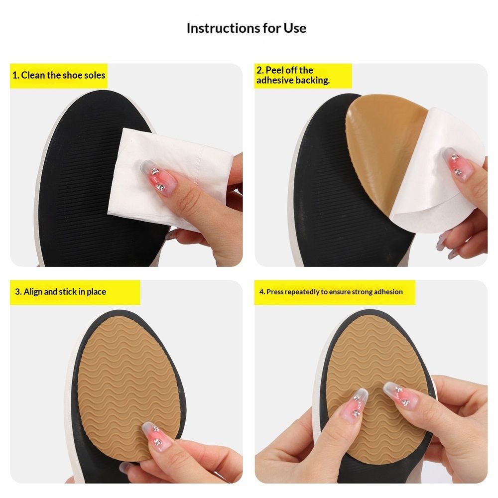 10 Pairs Non-Slip Shoe Pads Sole Protectors Adhesive, High Heels Anti-Slip Shoe Grips, Non-Skid Sole Protector for Stilettos Dress Shoes & Pumps — image 5