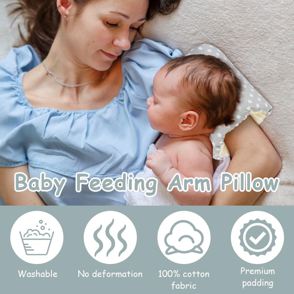 Nursing Pillow - For Breast and Bottle Feeding - Adjustable Height - Suitable for Crib and Bed - Washable Cover - 100% Cotton - Universal Size — image 5