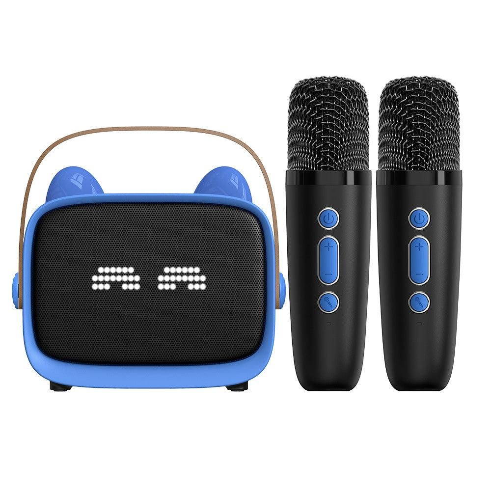 Mini Karaoke Machine - Portable MP3 Player with 2 Wireless Mics Toys & Gifts Blue โ image 4