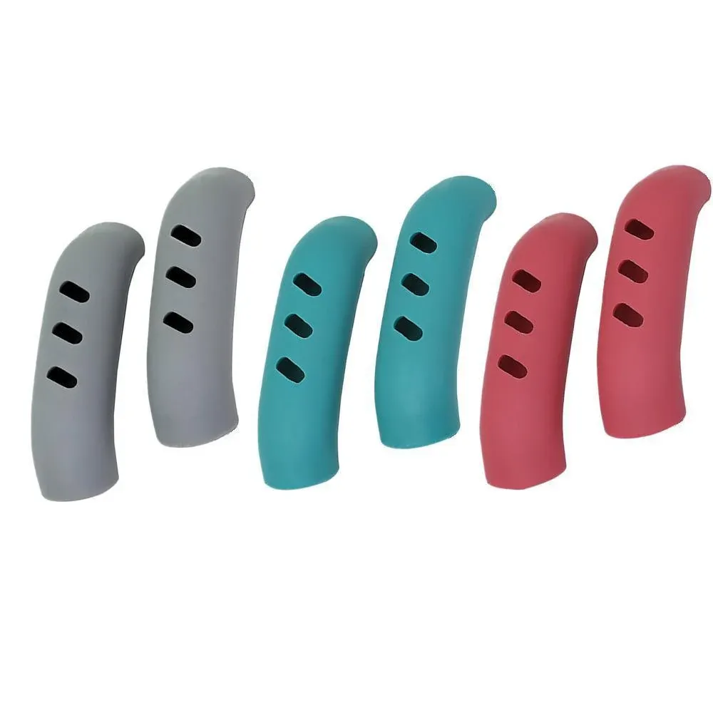 2pcs Silicone Pan Handle Covers Heat Resistant Anti-Ironing Wok Ear Insulated - Red โ image 3