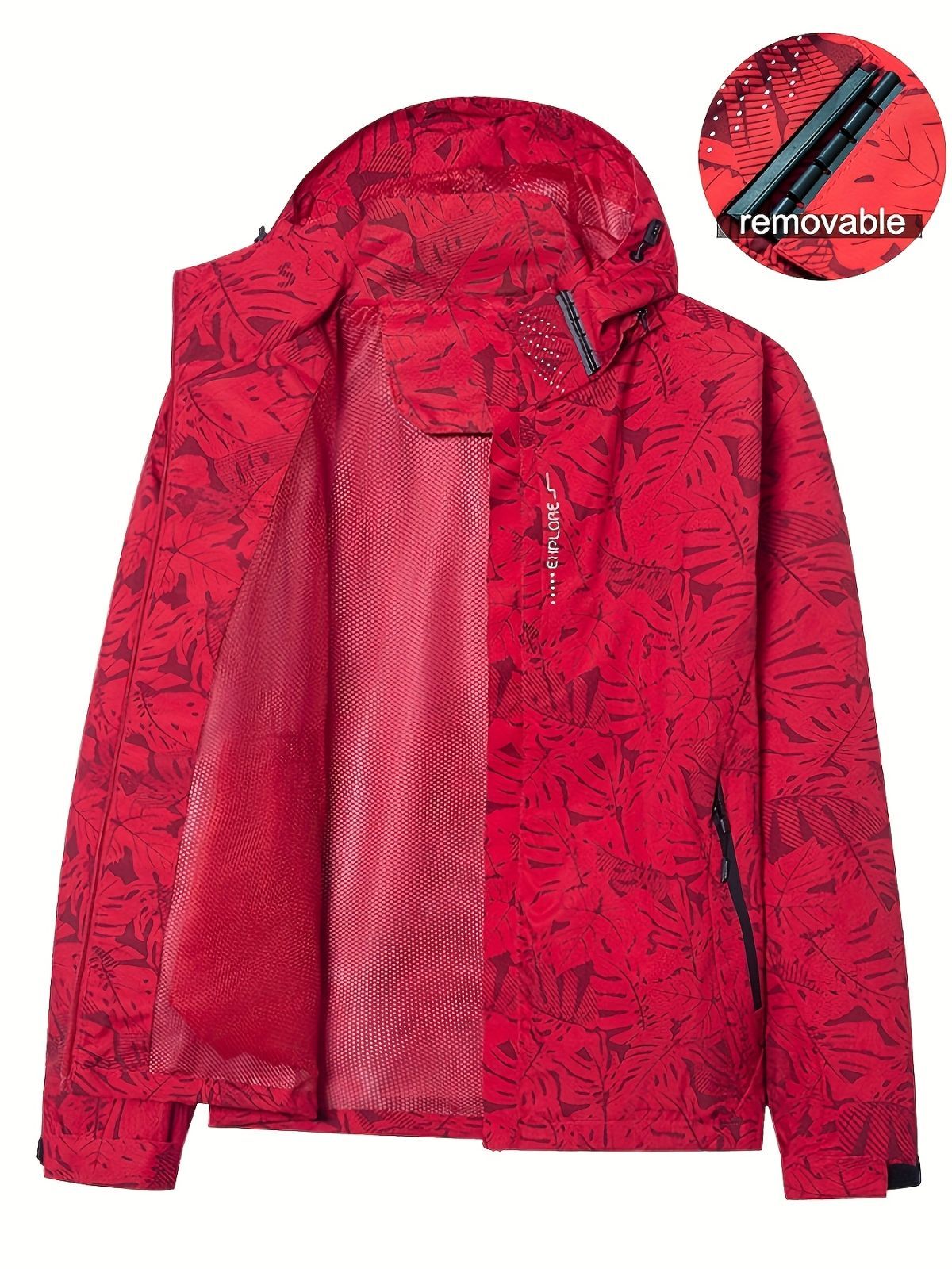 Plus Size Women'S Jacket Spring Autumn Outdoor Coat Detachable Hood Jacket - Green - Size S(AU S/EU46) โ image 2