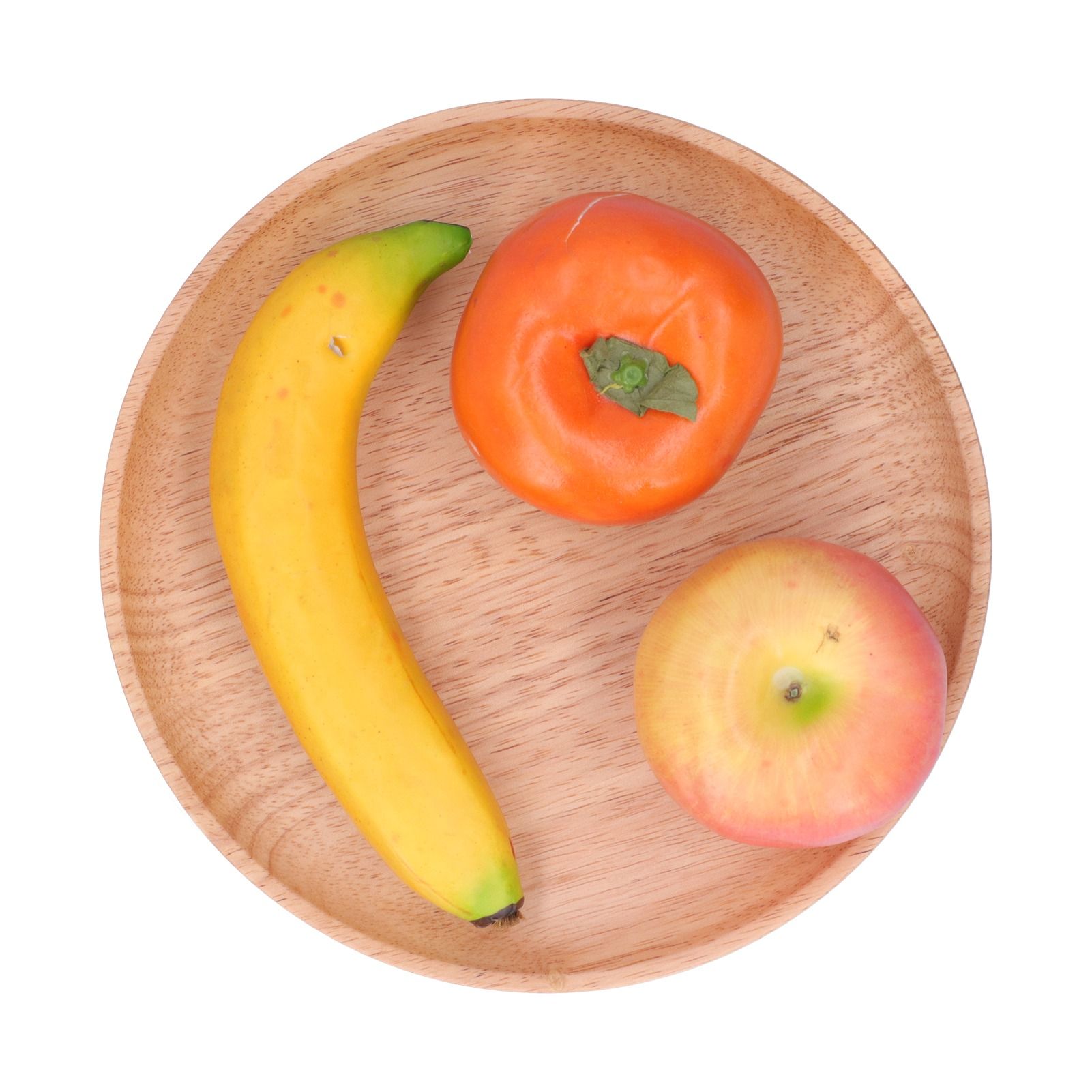 Rubber Wood Dinner Plate Round Tea Serving Tray Fruit Snack Tray Food Storage Plate24cm — image 4