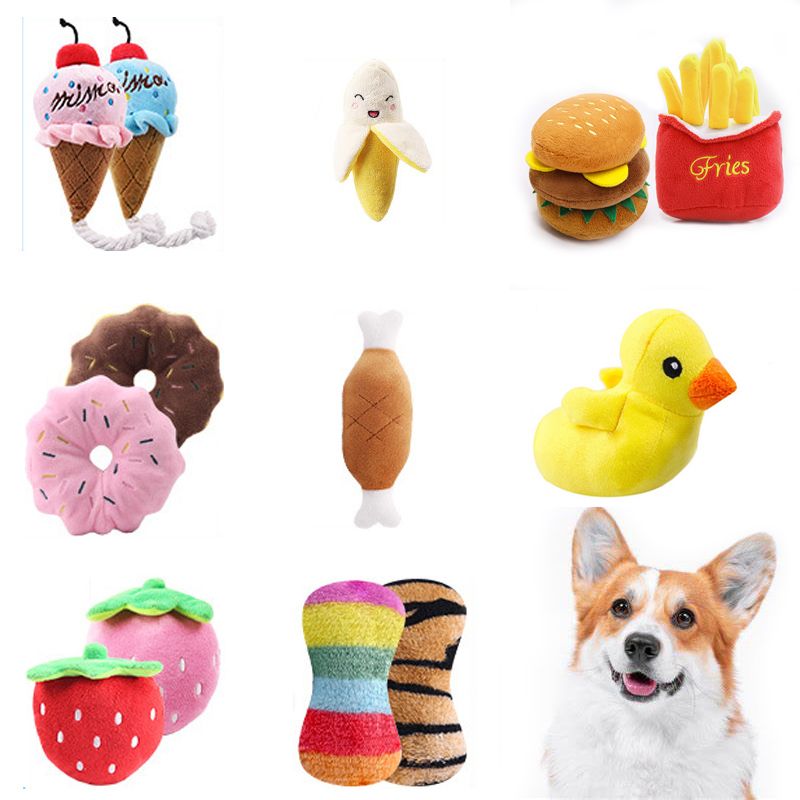 Set of 2 Soft Plush Fruit and Vegetable Squeaky Dog Chew and Play Toys, Perfect Valentine's Day Gift for Dog Owners — image 2