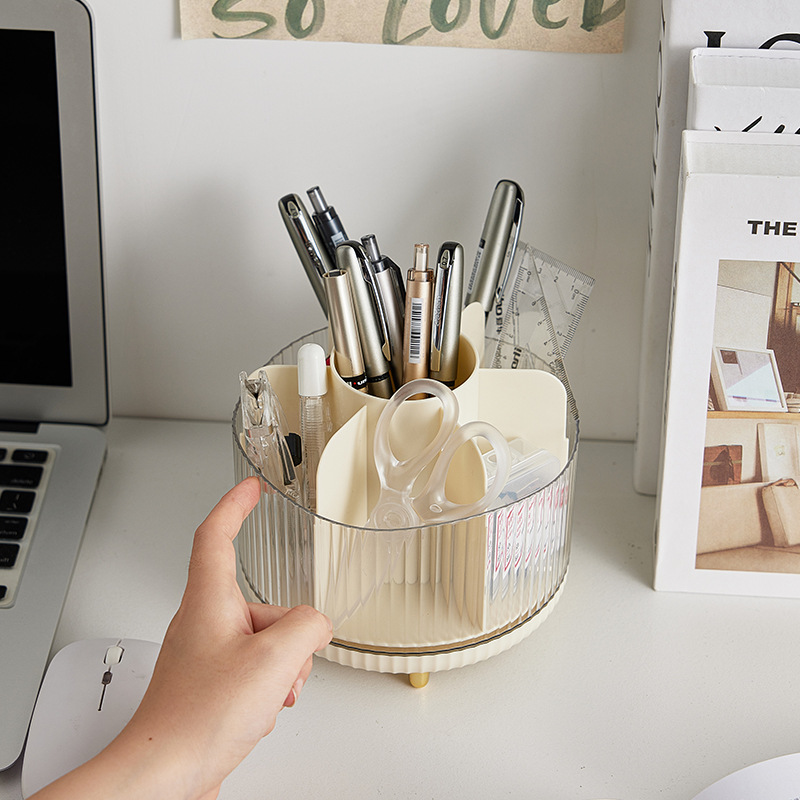 2 PCS Green Rotating Makeup Brush Organizer with Dustproof Cover - 360° Swivel Cosmetic Holder for Brushes, Lipsticks, Eyeliners, and More — image 3