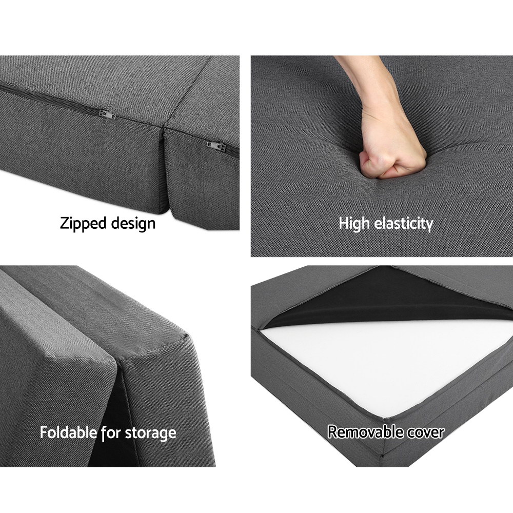 Giselle Bedding Foldable Mattress Folding Foam Bed Single Grey — image 6
