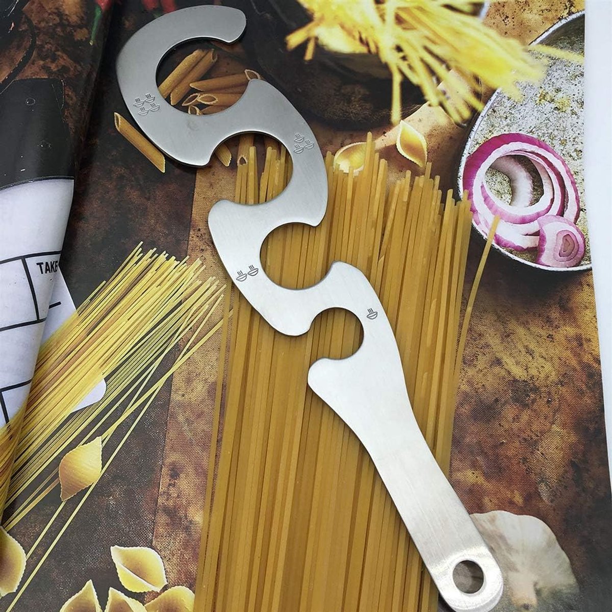 Spaghetti Measurer - Professional Pasta Measuring - 4-Hole S-Shaped Portable Spaghetti Meter - Multifunctional Spaghetti Meter - Universal Pasta Meter — image 2