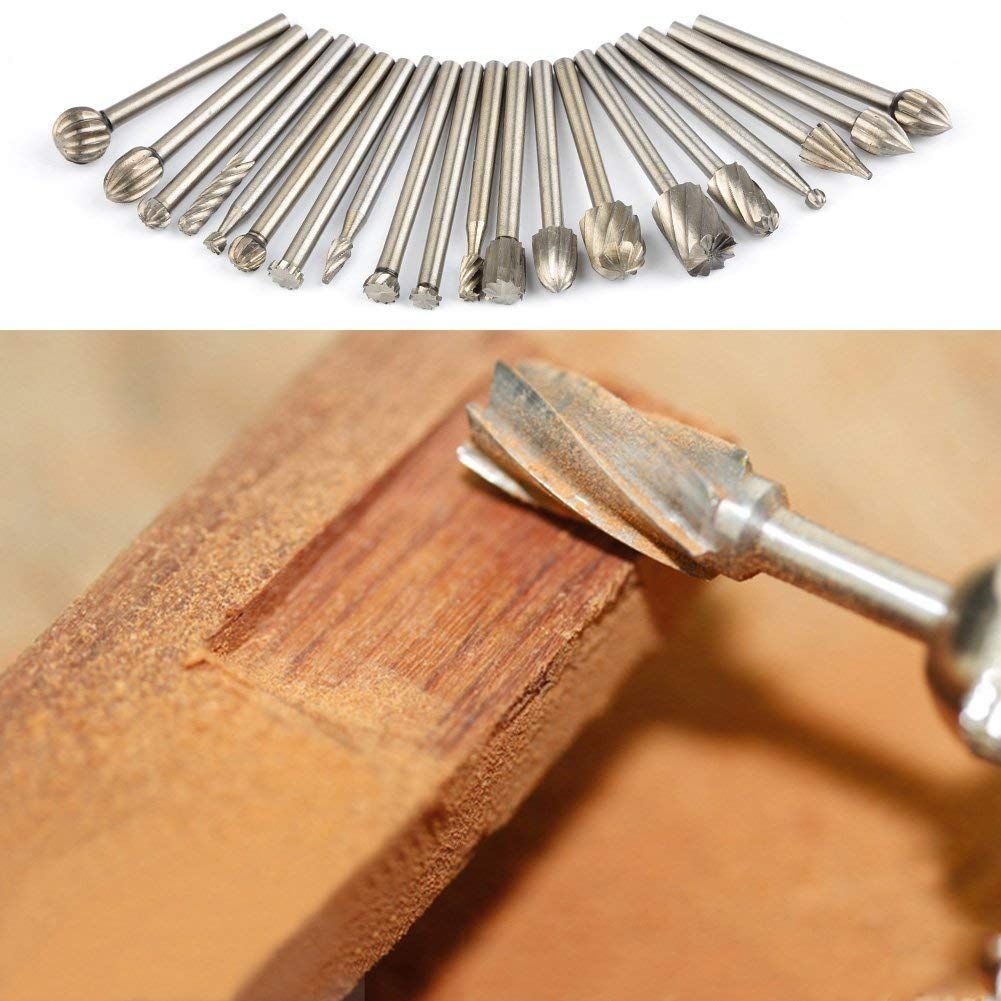 Hard alloy high-speed steel rotary drill bit kit with 20 wood carving drill bits, carving, engraving โ image 2